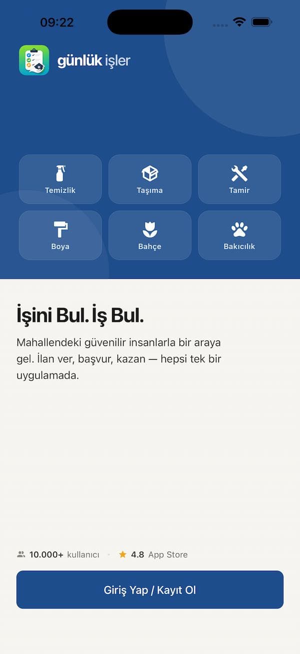 Günlük İşler uygulama ekran görüntüsü 1